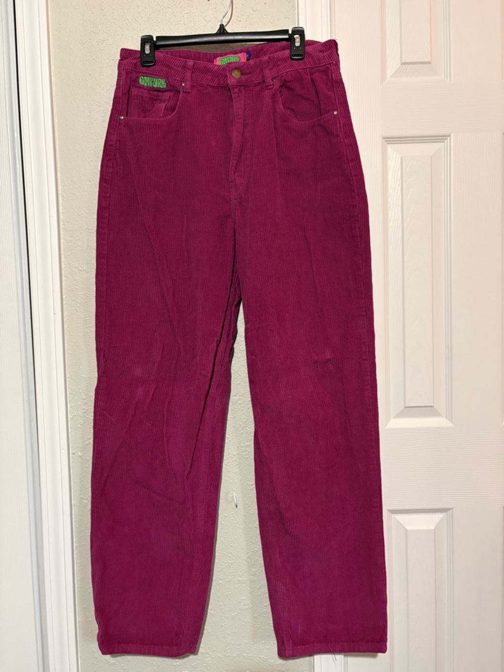 Empyre Fuchsia Corduroy Wide Leg Jeans - Picture 3 of 6